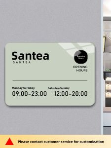 RUIKELAIXIANG | Customized Acrylic Business Hours Sign Glass Door Sticker Hanging Sign