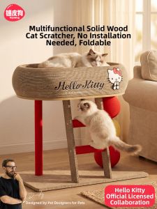 hipidog | Space-saving Cat Tree & Scratching Post Bed Combo