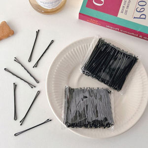 Amoki【Ready in Stock】 50pcs/pack Black Hair Clip Lady Hairpins Curly Wavy/Plane Grips Hairstyle Hairpins Women Bobby Pins