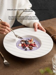 YOGEHOME | Elegant Salad & Pasta Serving Dish with Wide Rim and Deep Design