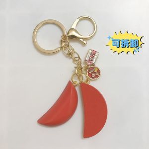 Detachable Mini Wooden Saint Chalice Keychain Creative Cultural Product Shantou Folk Art Hanging Ornament Festive Gift