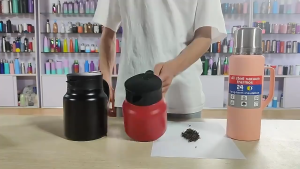 กาน้ำ มีเครื่องกรองชา กากรองชา กระบอกน้ำเก็บอุณหภูมิ ร้อน-เย็น มีฉนวนกันความร้อน เกรด 316 ความจุ 1000ml.