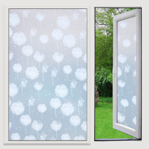 Dandelion Window Stickers Glass Sticker Anti Look Privacy Film PET Electrostatic Glass Patch Self-adhesive Frosted Window Film