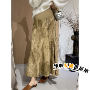 Váy Đuôi Cá Cạp Cao Cho Bà Bầu Mùa Thu Đông Màu Trơn Dáng Chữ a Váy Midi Ôm Sát Cơ Thể Váy Nửa Thân Mới Về Phong Cách Trung Hoa Cổ Điển