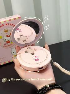 HelloKitty Birthday Gift for Girls Cute Cartoon Themed Three-In-One Warm Hand Warmer Compact Mirror And Power Bank for Besties
