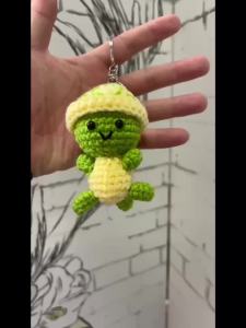 Handmade Woven Mini Crochet Tortoise Keychain Bohemian Style Novelty Pendant Creative Hanging Ornament for Keys