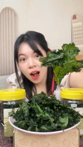 [ผักเคล] เคลอบกรอบ Crispy Kale พิเศษเพิ่มปริมาณ!! ออร์แกนิค ไขมันต่ำ กรอบอร่อย ขนม ของกิน ขนมกินเล่น snackies