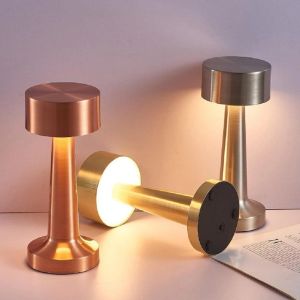 MIAOKA LED Table Lamp Retro Bar Coffee Table Light Touch Sensor Rechargeable Wireless Dining Night Light Hotel Bedroom Decorative Light