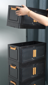 50/60CM Width 5 Layers Folding Storage Cabinet With Magnetic Door foldable storage cabinet Storage Box with Wheels Large Capacity Storage Cabinet