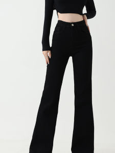 High Waist Flared Jeans Womens Spring Autumn plus Size Elastic Slimming Denim Pants Casual Style Zipper Pocket Resistant Wrinkle