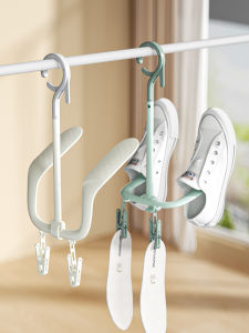 Indoor Balcony Shoe Drying Rack Windproof Clothes Hanger Home Use Sandal Holder Student Dormitory Shoe Stand Utility Item