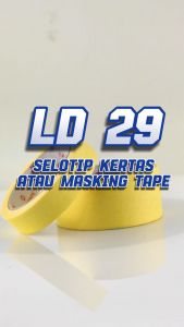 Selotip Kertas Size 24mm / 48mm Masking Tape Perekat Kertas Kuning Terbaru LD-29