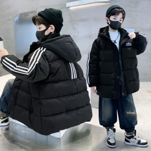 เสื้อแจ็คเก็ตผ้าฝ้ายหนาสำหรับเด็กชายฤดูหนาว 2025 ใหม่ เสื้อผ้าเด็กชาย ขนนกหวี ขนนกหวี แขนยาว ปกตัว ปกตัว ฤดูหนาว เสื้อผ้าเด็กชาย