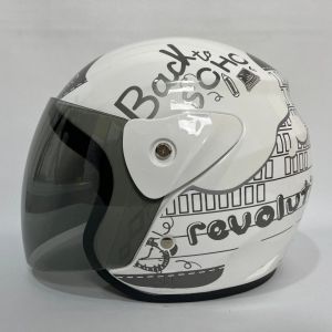 Promo Helm Half Face Evo Noite Revolution Putih Pria Wanita Dewasa Kekinian Premium Sni