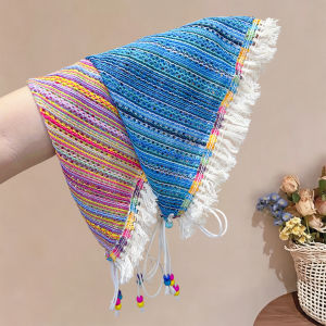 Colorful Stripe Knit Triangle Baby Scarf