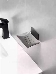 Suction Wall Mount Soap Dish Drying Rack