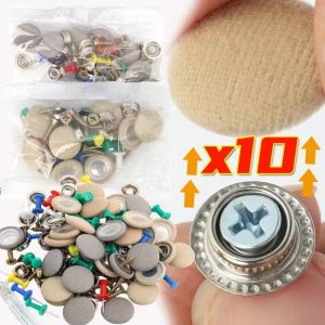 10ชิ้นผ้าซับในหลังคารถยนต์ชุดซ่อมแซมแก้ไขหย่อนคล้อยหมุดหัวเข็มขัดหมุดย้ำผ้าดูแลรักษารถยนต์หัวเข็มขัดยึดหมุดย้ำ