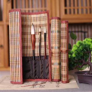Thickened Bamboo Calligraphy Brush Curtain Portable Student Art Supplies Large Size Calligraphy Brushes Traditional Four Treasures of the Study