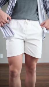 Quần short nam kaki thun cao cấp mẫu trơn dễ phối GEN ALPHA quần short kaki dây rút lưng thun GEN452