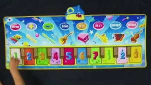 Kids Piano Mat 110cm Animal Sounds Dual Mode Music Toy Artistic Motor Skill ToyFoldable Toddler Learning Mat