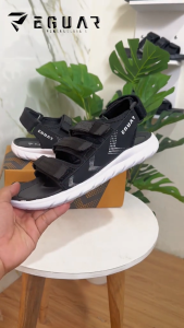 Sandal Pria EGUAR Ringan Phylon Motif Grafis Hitam/Abu Tua/Orange/Merah Ceri Metalik