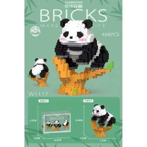 JML积木乐 Famous Panda Huahua from LeLe Brothers mini block 大熊猫花花微小颗粒 男孩女孩 益智玩具 送人佳礼 摆件