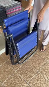 Kerusi Malas Boleh Lipat lebar 65cm saiz besar PERCUMA bantal/pad kepala Adjustable Zero Gravity Reclining Lounge Chair