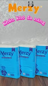 Khăn Khô Đa Năng Merzy Cho Bé Diệt Khuẩn Tia Cực Tím 350gram thay khăn sữa - Kích Thước 14x19cm