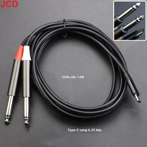JCD | Cáp Âm Thanh USB Type C Sang Dual 6.35mm Jack 3.5mm USB Nam-Nữ Cho Laptop Mixer Điện Tử Kết Nối Âm Thanh
