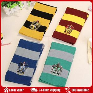 Harried Scarf Wizardry World Cosplay for Men and Women Halloween Clothing Accessories Kid And adults Birthday Gifts Four College Halloween Party Cosplay Scarf School Scarf with Badge Prop Gifts Birthday Present