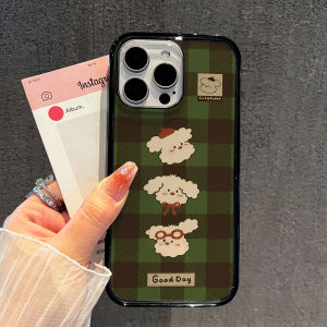Acrylic Magnetic Doggies Phone Case for Apple 16Promax 15Promax 14Promax 13Pro Girls Anti-Fall Cute Vintage Style Protective Cover