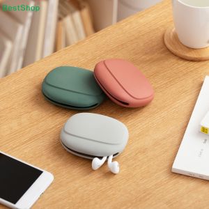 HNKMP | ★Headphone Storage Box Silicone Earphone Data Cable U Disk Organizer Cute Coins Purse Case Bag Home Travel Business Trip