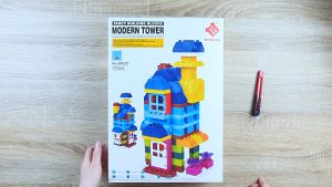 SMONEO Modern Tower Set ของเล่นเสริมพัฒนาการตัวต่อสําหรับเด็กขนาดดูโป้ Duplo จํานวน 122 ชิ้น