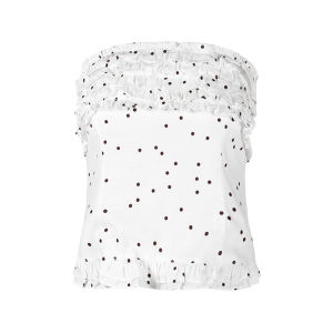 Summer Slim Fit Polka Dot Tube Top Vest Womens Sleeveless Outerwear White Short Sweet And Spicy Shirt Commute Style Folded Edge