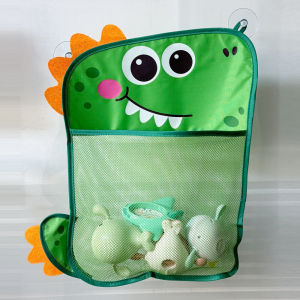 Baby Bath Toy Storage Bag Cartoon Cute Duck Mesh Quick Drying Bathroom Bath Bag with Suction Cup Drying Hanging Bag