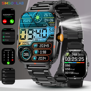 2025 NEW Military Smartwatch 2.01HD Screen for Android/IOS Bluetooth Call Waterproof Outdoor Sports Fitness Smart Watch Men