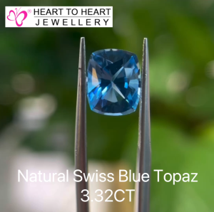 Natural Gemstone Swiss Blue Topaz 3.32CT Cushion Master cut Fancy Blue from Sri Lanka