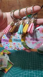 Acrylic Keychains for Valentines Day World Teachers Day birthday Christmas with tassels 5 cm by 5 cm Vibrant print elegant souvenirs and keyholder **tassels colors depend on the availability**