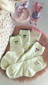 Ribbon Lace 5Pairs Women Lolita Korean Style Long Socks JK Japanese Casual Socks Cotton Socks