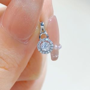 LAZO DIAMOND Halo Cluster Diamond Pendant in 9k White Gold