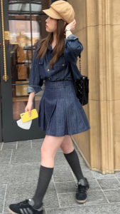CHOUXIE | Trendy Fresh Salty Sophisticated Playful College Style Chic Denim Suit