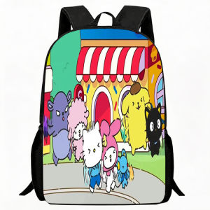 Sanrio | Kids Bag Lavender Flower Field Puppy Coffee Print School Backpack Lightweight Adjustable Childrens Casual Daypack Breathable Du