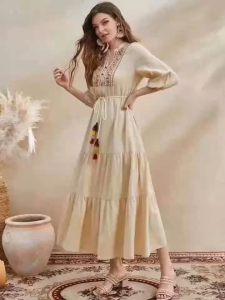 D#962 Bohemian Style Casual Vacation Beach Dress