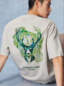 Jack Jones | Bucks NBA Collaboration Mens T-Shirt Round Neck