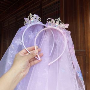 Princess Style Childrens Headscarf Hair Accessories Fairy Wand Birthday Gift Girls Crown Hairband Fairy Tale Theme