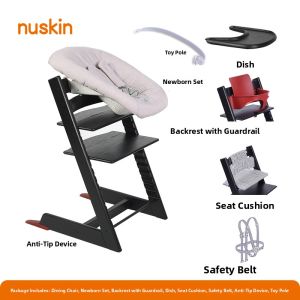 Nu Skin | Imported Solid Oak Convertible Baby High Chair