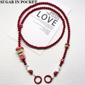 Original Long Crossbody Phone Chain Pure Color Beaded Chain Anti-Loss Portable Strap DIY Acrylic Mobile Phone Accessories