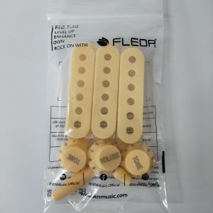 FLEOR Set of 50/50/52mm ST Single Coil Guitar Pickup Cover 2 Tone 1 Volume Knobs Switch Tips SSS Guitar Parts