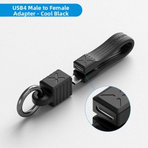 Hagibis | Portable Short High-Power 240W USB4 Thunderbolt 5 C-to-C Data Cable with Keychain