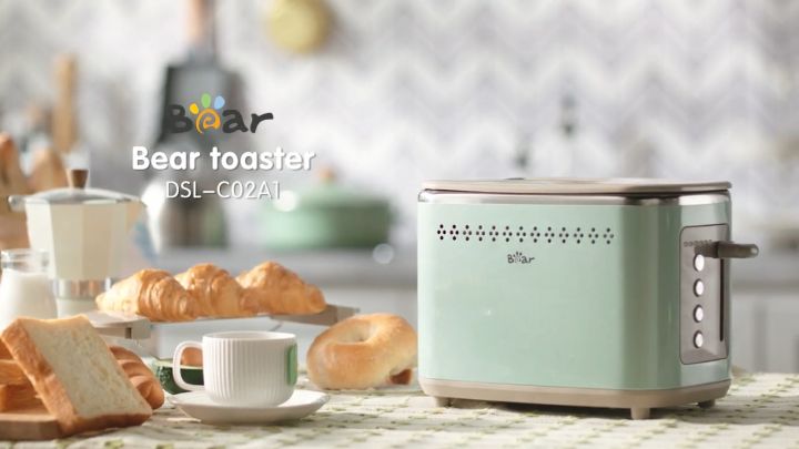 [Malaysia Set] Bear 小熊 2 Slice Bread Toaster with Lid & 6 Baking Levels ...